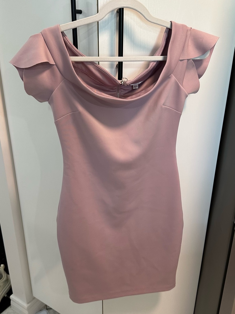 Guess Dusty Rose Off-Shoulder High-Low Dress